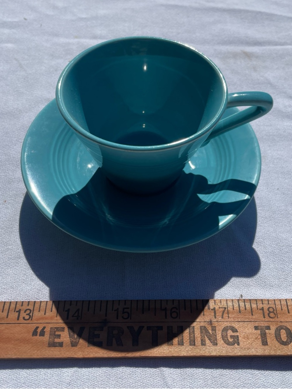Harlequin Turquoise Cup & Saucer